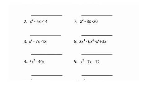 48 Factoring Polynomials Worksheet With Answers