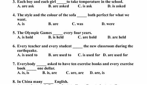 subject-verb agreement worksheets with answers pdf