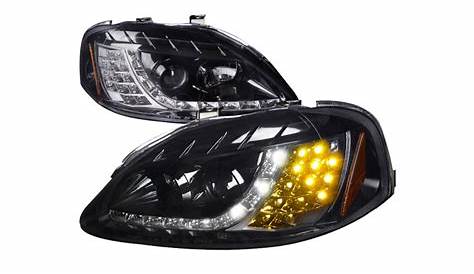 Spec-D Tuning® Honda Civic 1999-2000 Black Projector Headlights with Amber LED Turn Signal