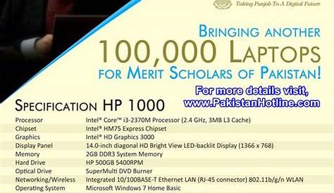 Specifications of HP1000 Laptops