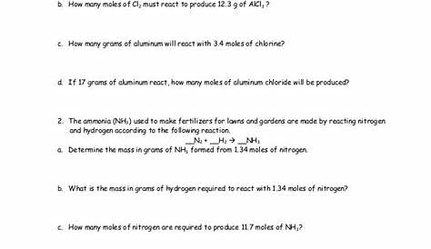 21+ Mole To Mole Stoichiometry Worksheet Pdf With Answers - IsaBoubacar