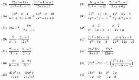 rational expression worksheets answers
