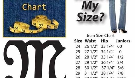 missy jeans size chart