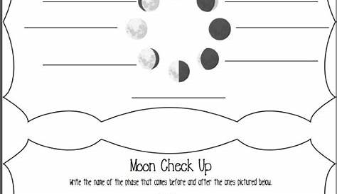 moon phases worksheet 4th grade