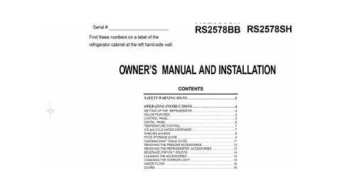 Samsung RS2556SH Owner`s manual | Manualzz
