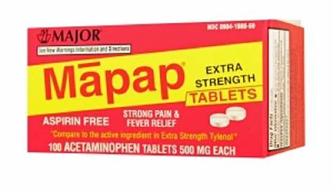 MAJOR MAPAP ES 500MG TAB BOXED ACETAMINOPHEN-500 MG White 100 TABLETS