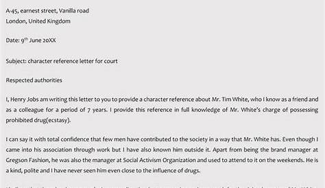 Character Reference Letter for Court (Samples & Templates)