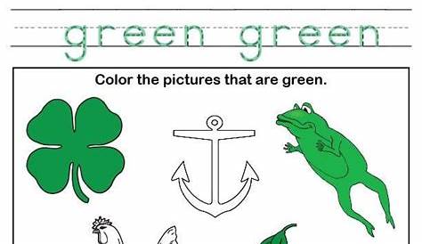 green colour worksheets