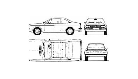 1977 Lancia Beta 1300 Coupe blueprints free - Outlines