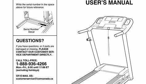 proform pftl69101 treadmill user manual