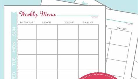 menu planner worksheet