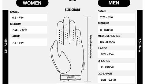fox glove size chart