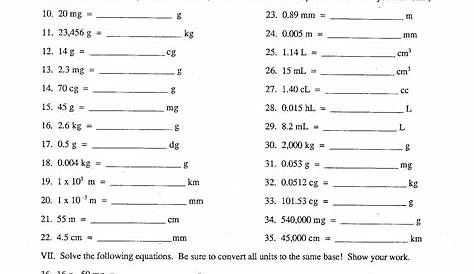 metric conversion worksheet science spot