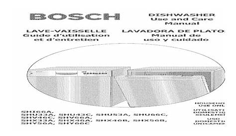 manual for bosch dishwasher 300 series