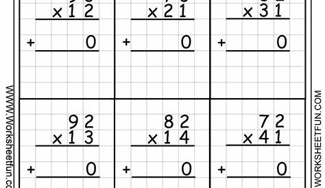 Multiplication Two Digit Numbers Worksheet