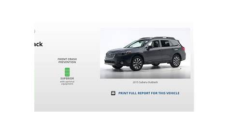 2015 Subaru Outback and Legacy Earn Top Safety Pick+ Ratings - The Fast