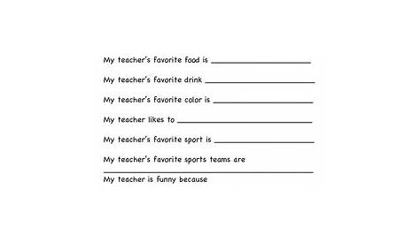 what i like about my teacher printable