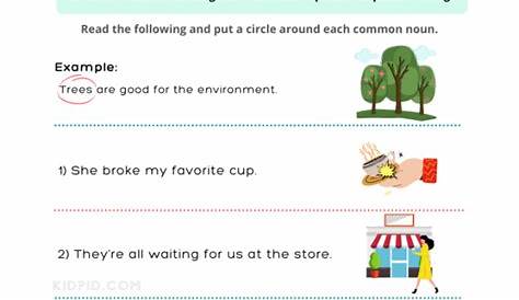 Proper and Common Nouns Printable Worksheets for Grade 1 - Kidpid