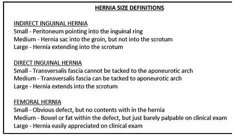 umbilical hernia size chart in cm