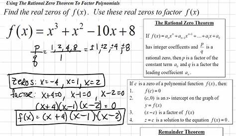 finding rational zeros worksheet answers