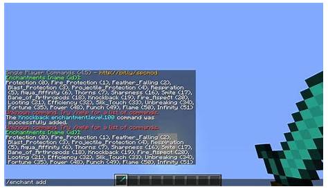 Minecraft tutorial: how to enchant stuff with single player commands