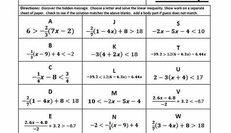 Solving And Graphing Compound Inequalities Worksheet Answer Key