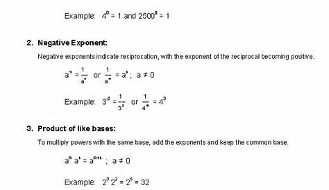 properties of exponents worksheets algebra 2