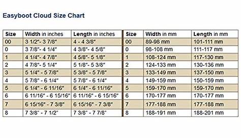 easyboot cloud size chart