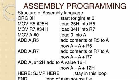 assembly language for 8051
