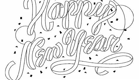 happy new year printable coloring pages