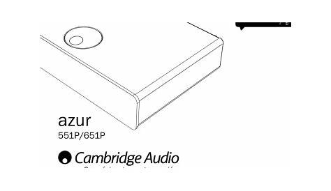 cambridge audio azur 651r user manual