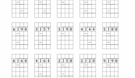 long division worksheet with grid