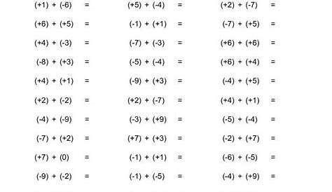 integers worksheets grade 6