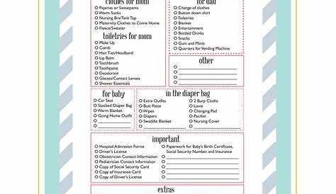 Printable Maternity Hospital Bag Checklist - Wit & Wander
