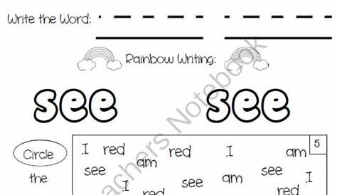 Teachers Notebook | Preschool sight words, Sight words kindergarten
