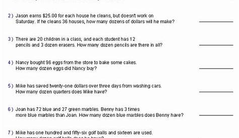 50 Linear Word Problems Worksheet