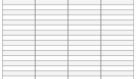 printable blank 2 column chart template