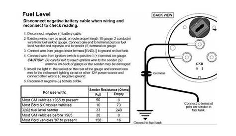 aftermarket fuel gauge wiring diagram