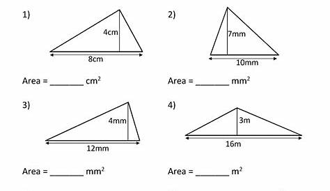 Area of Right Triangle Worksheets