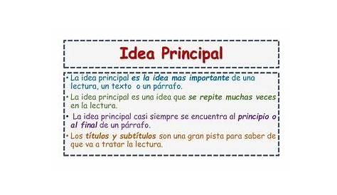 Idea Principal y Detalles - Main Idea and Details {in Spanish