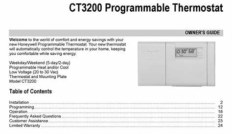 HONEYWELL CT3200 OWNER'S MANUAL Pdf Download | ManualsLib
