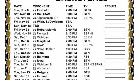 printable purdue basketball schedule
