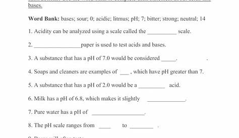 acid and bases worksheet