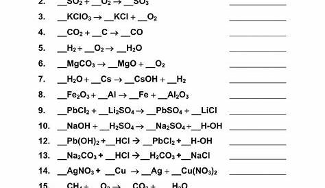 single and double replacement reactions worksheets