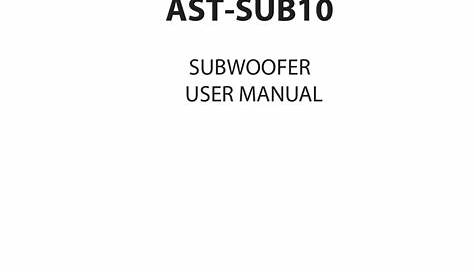 audiosource ast sub10 speaker user manual
