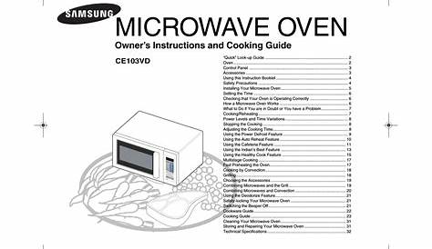 Samsung Microwave Instruction ManualsBestMicrowave