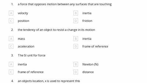 inertia worksheets