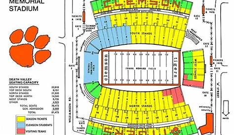 Clemson Memorial Stadium Seating Chart