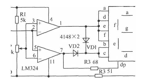 Level test circuit using voltage comparator LM324 - Measuring_and_Test
