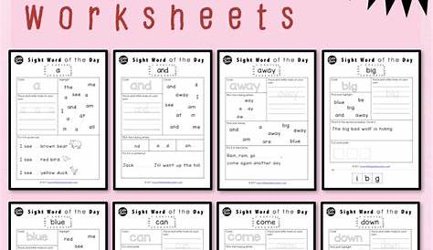 sight words for pre k printables